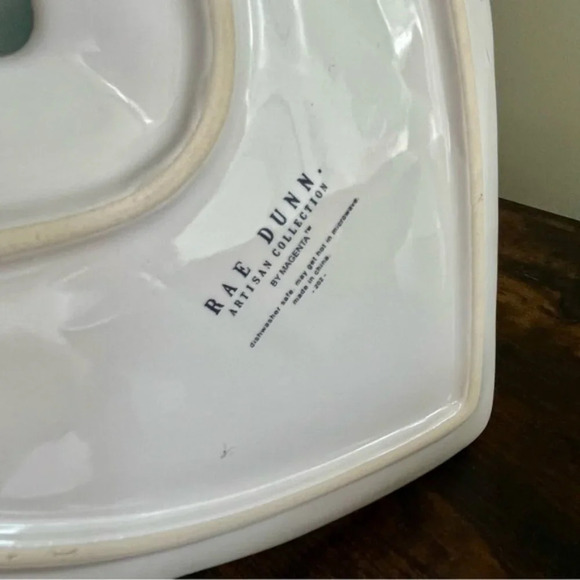 Rae Dunn| “I Do” Ceramic Heart Plate & Bowl Wedding Serving Set - Picture 3 of 5